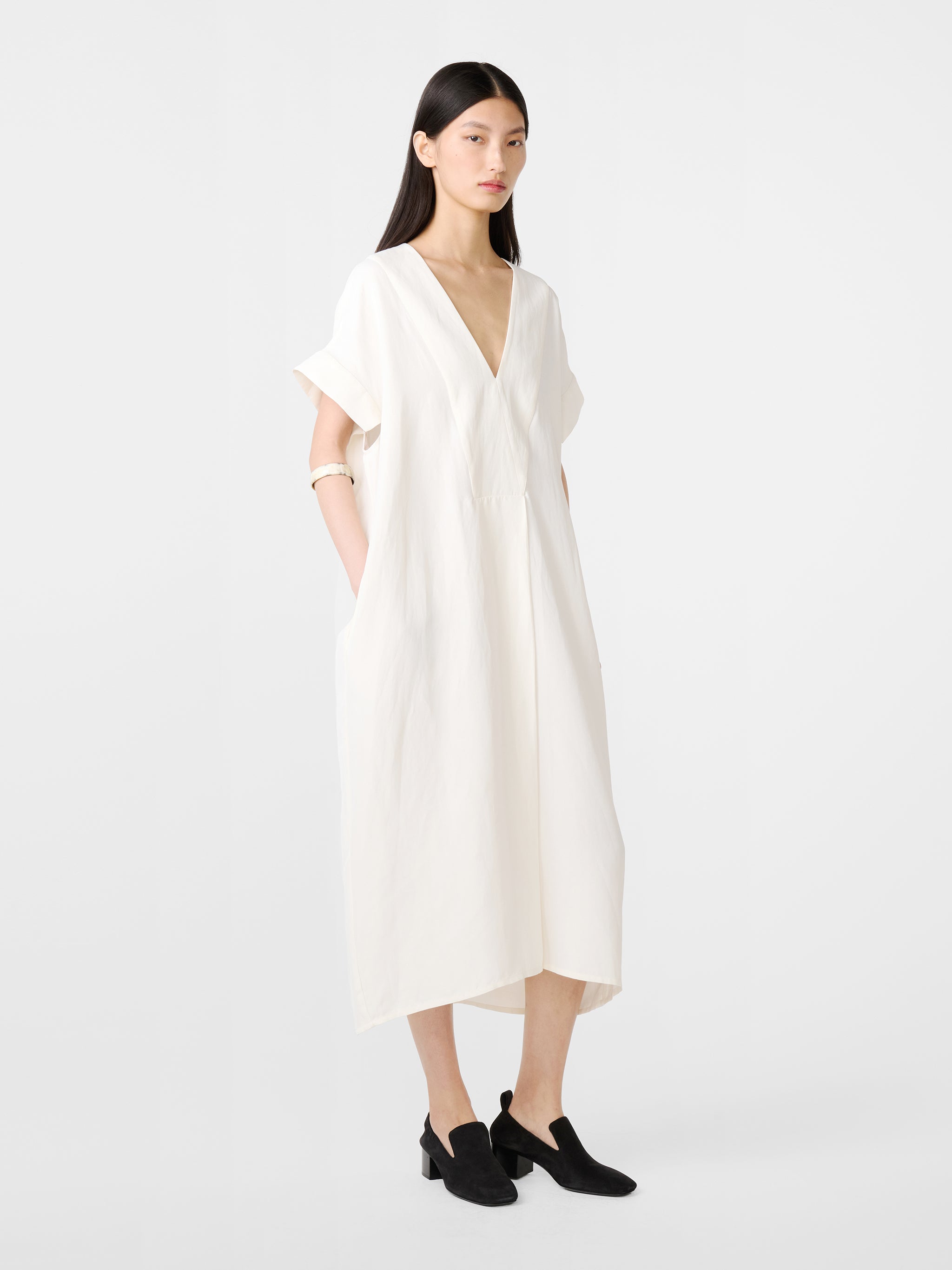 Cley Linen Dress in Parchment
