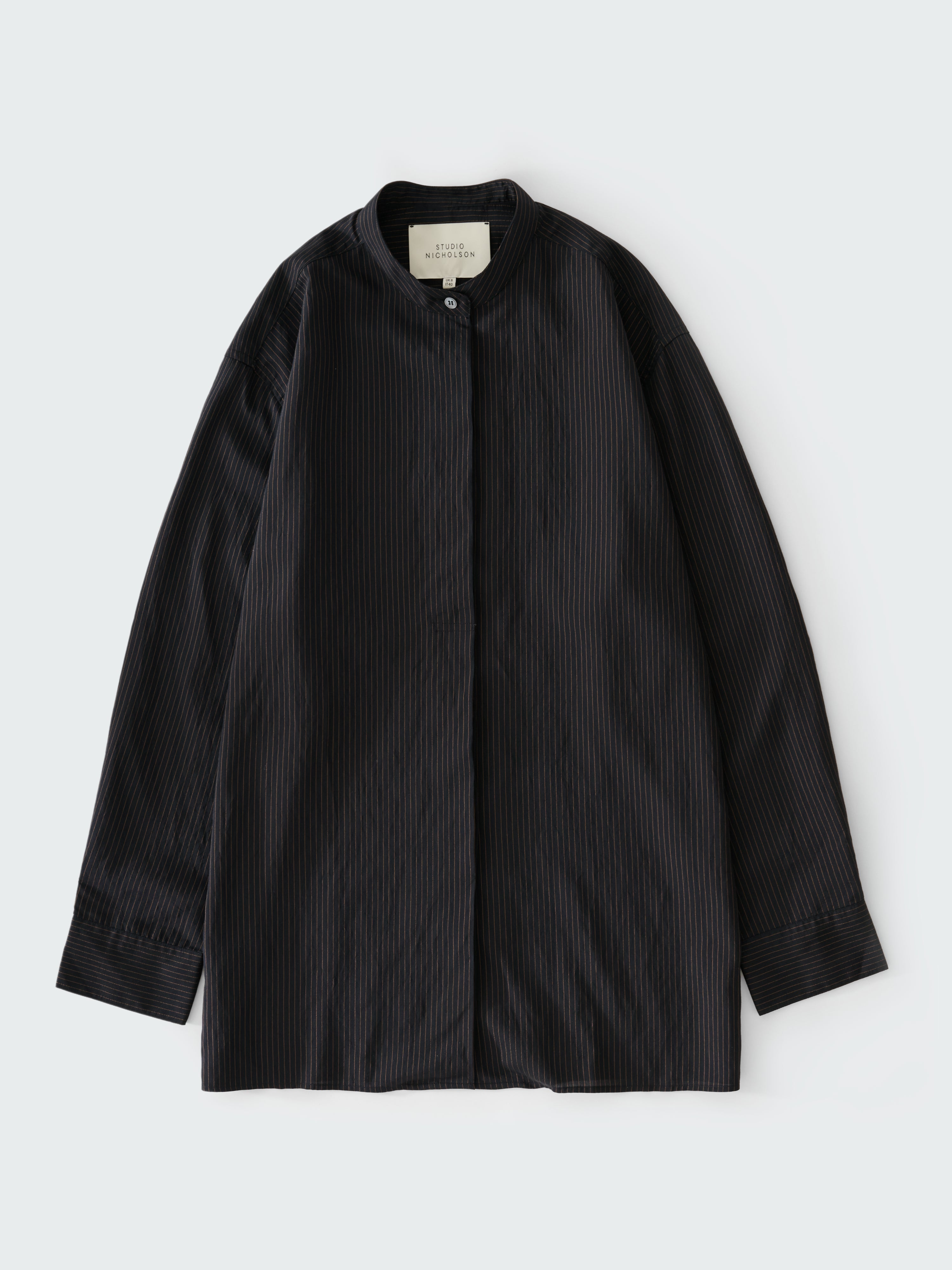 Faber Stripe Shirt in Darkest Navy / Almond