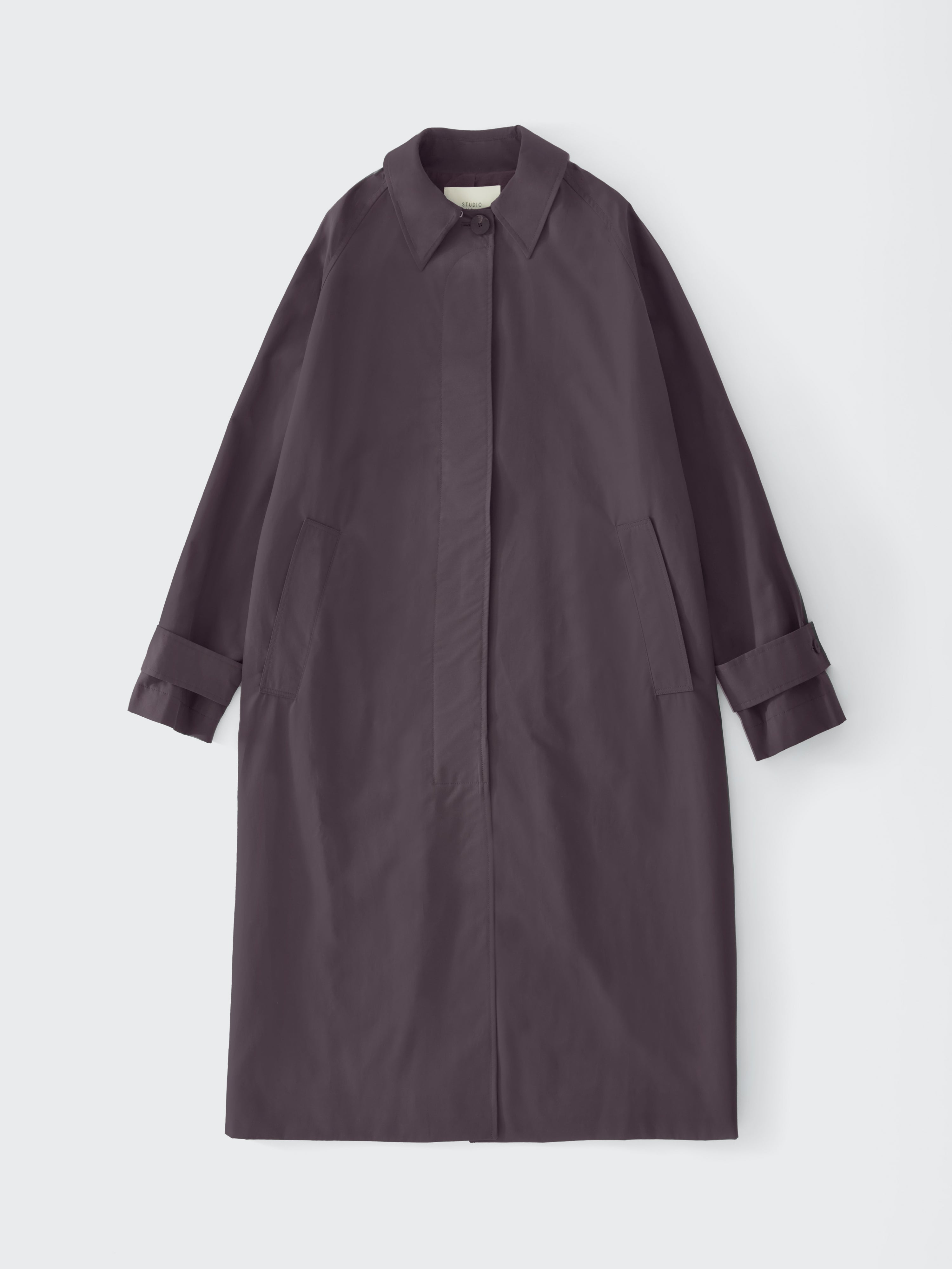 Holin Technical Cotton Coat in Cocoa