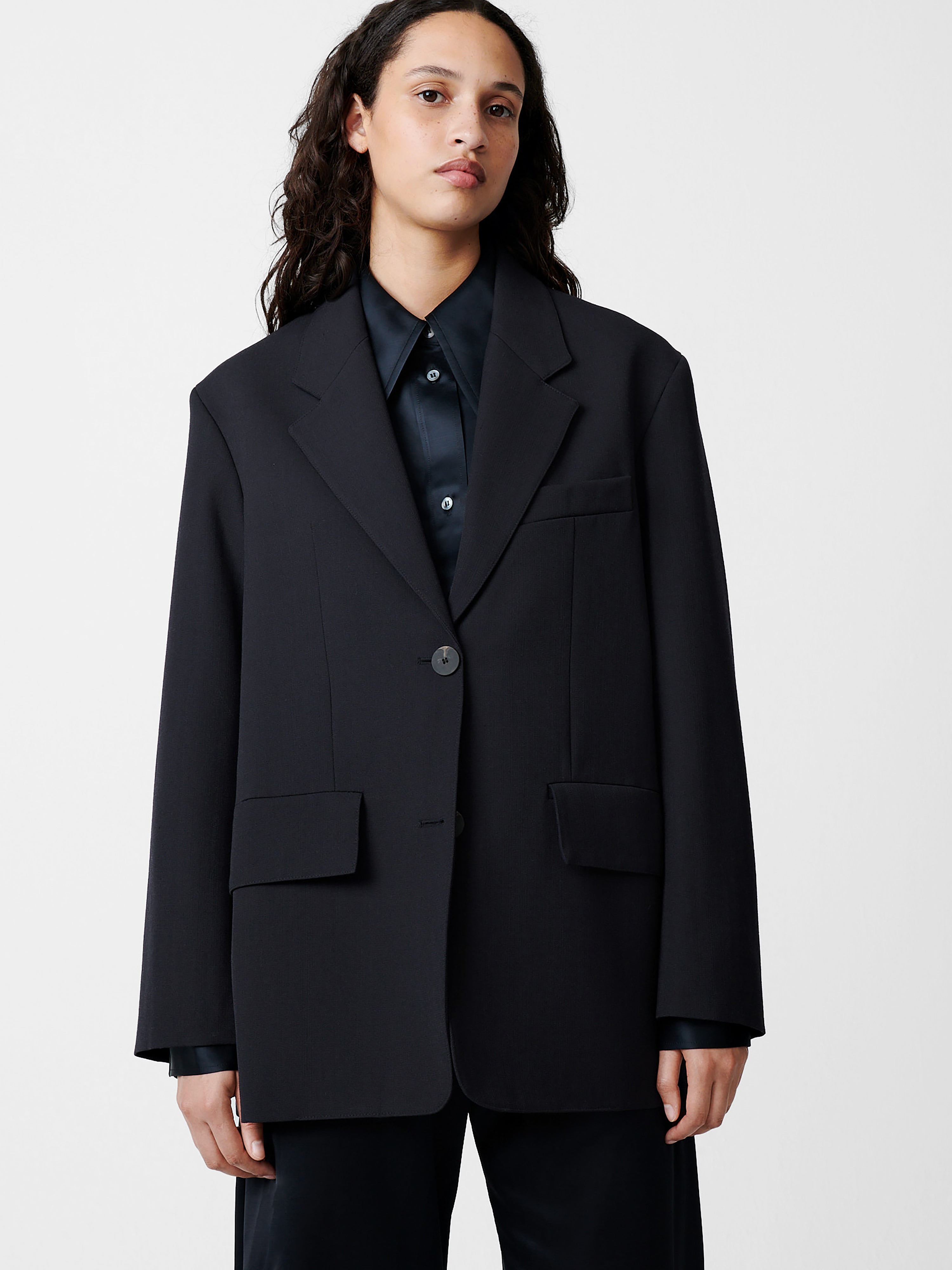 Phelps Wool Jacket in Darkest Navy