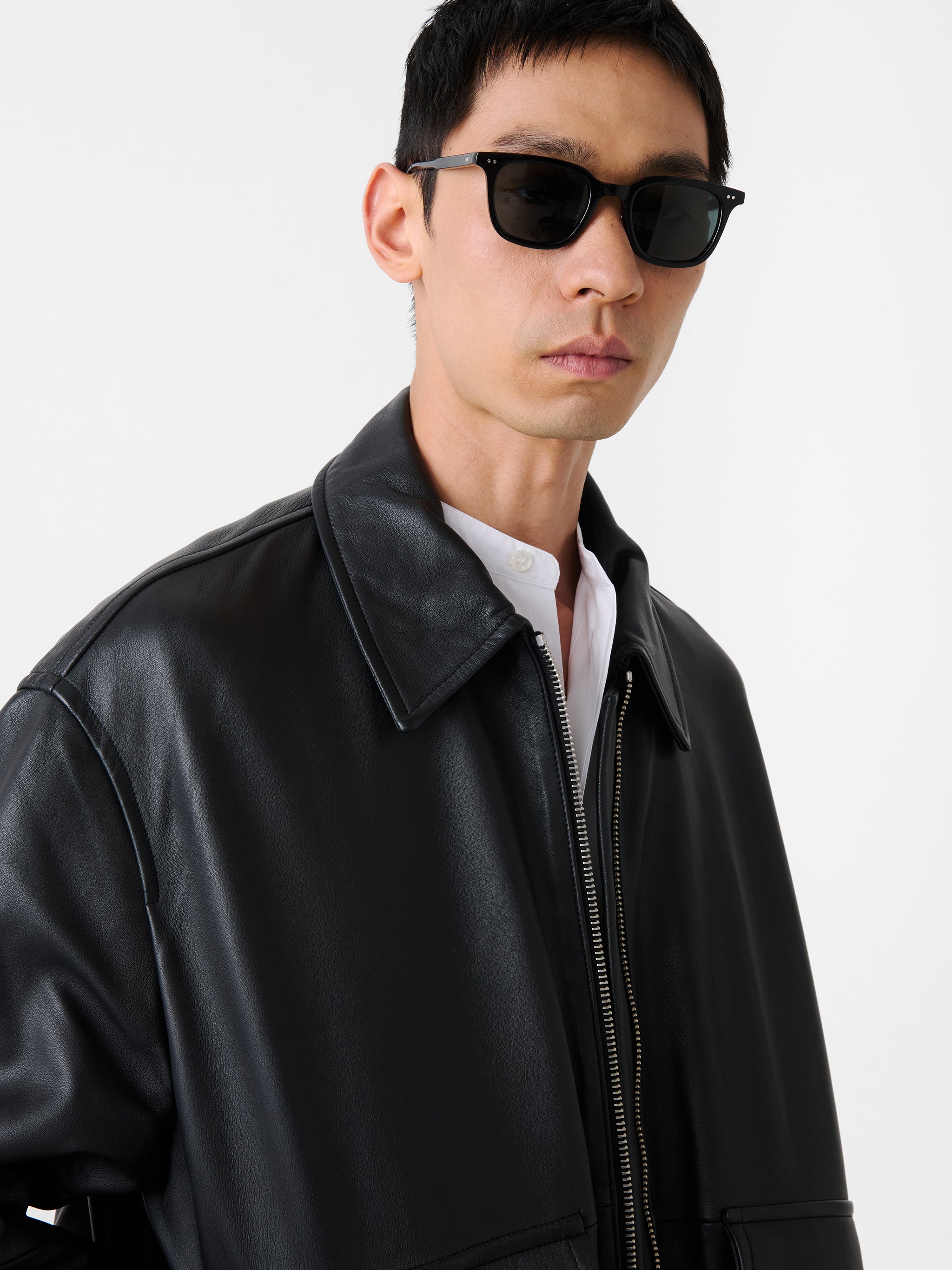 Piston Leather Jacket in Black