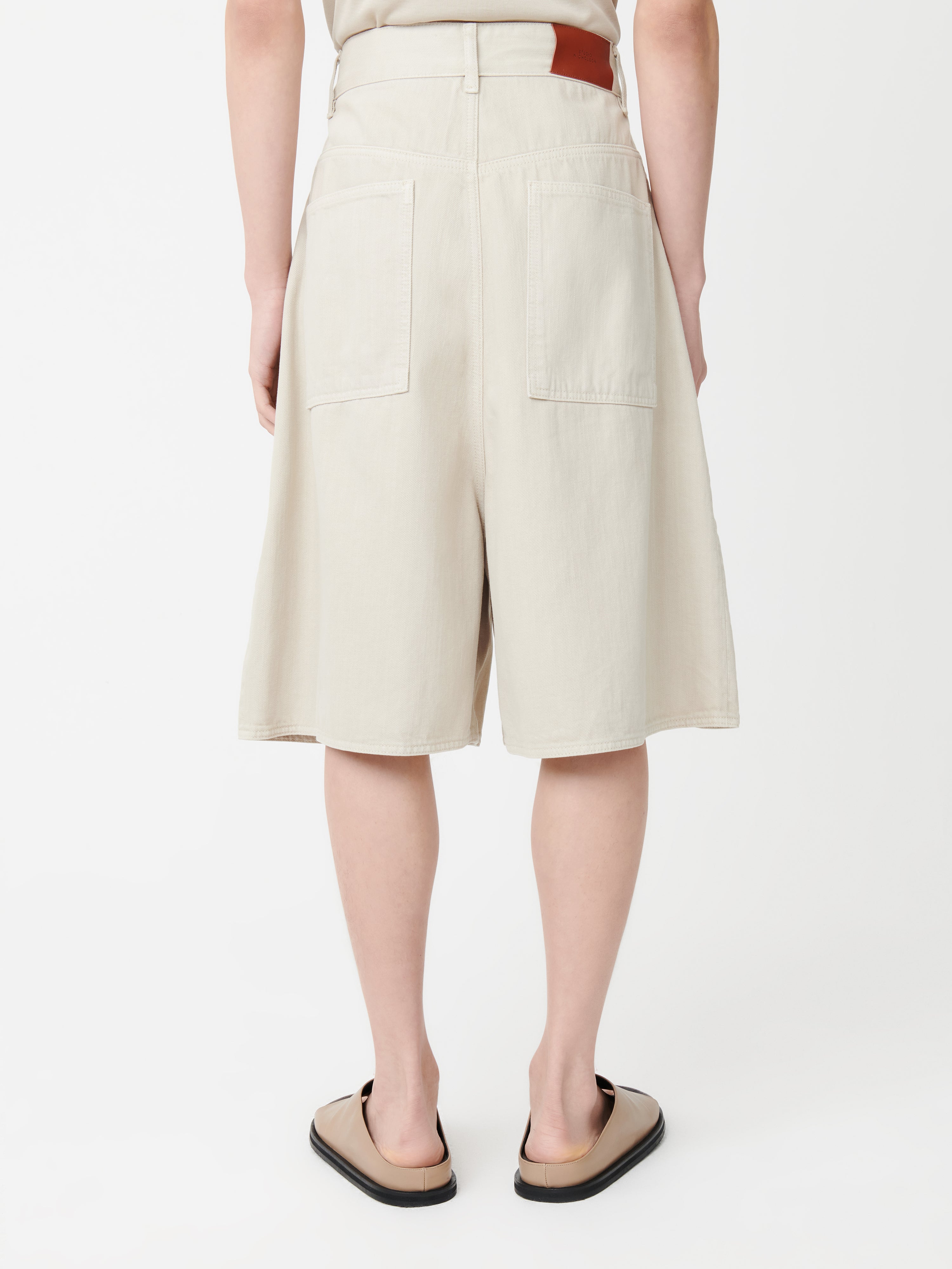 Reverse Denim Short in Dove