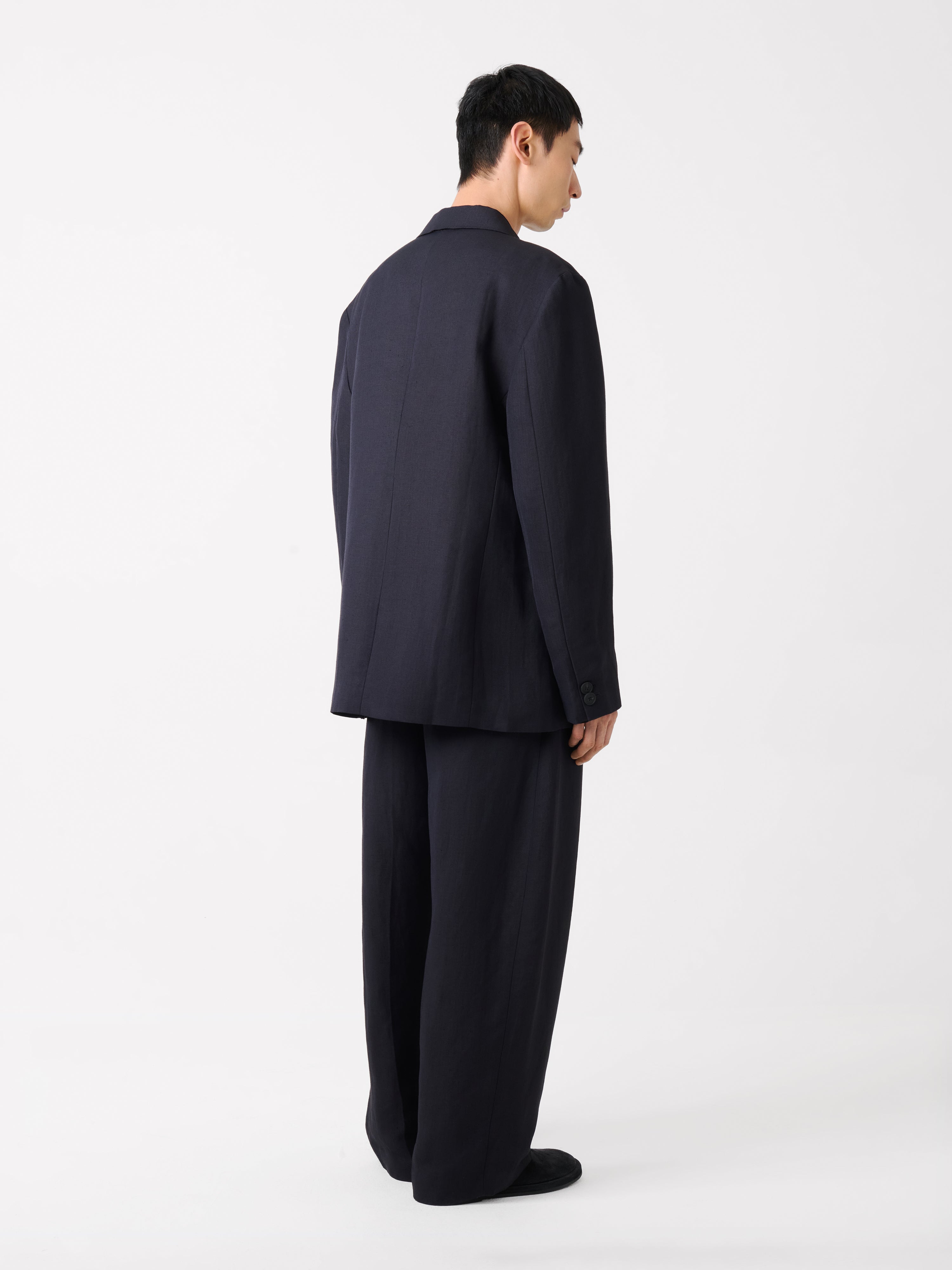 Roversi Linen Jacket in Darkest Navy