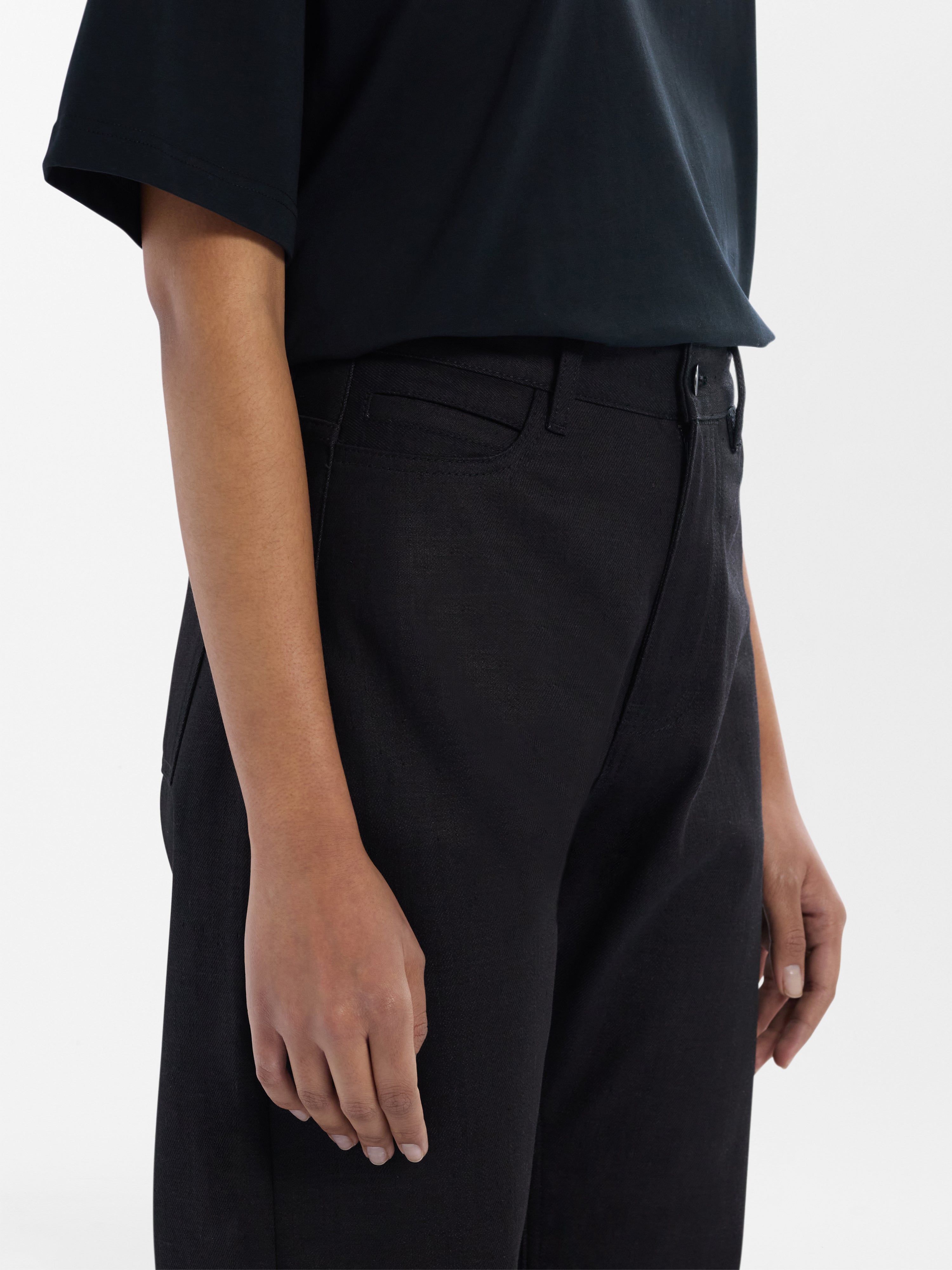 Ruthe Denim Pant in Black