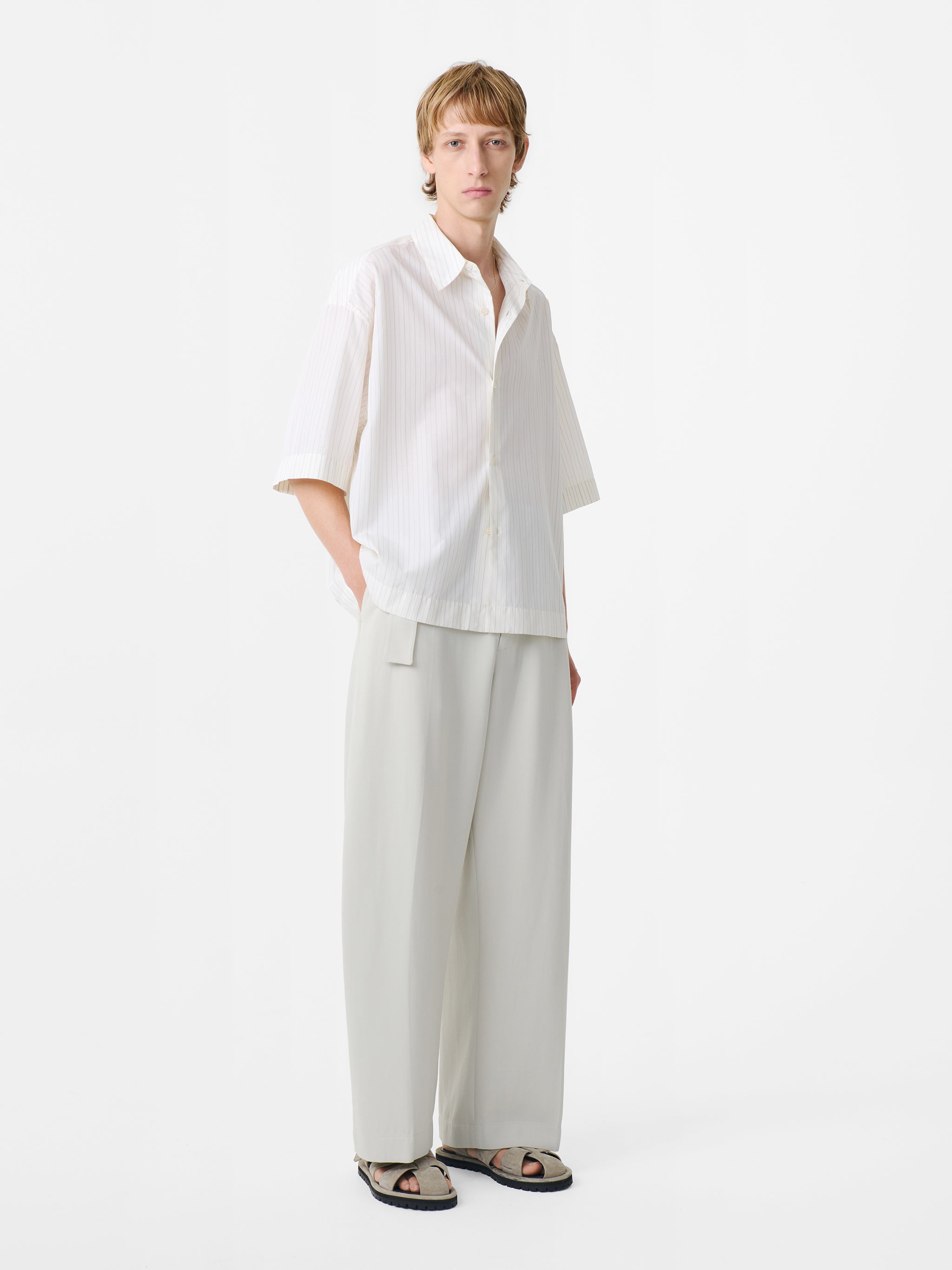 Sanko Shirt in Parchment Stripe