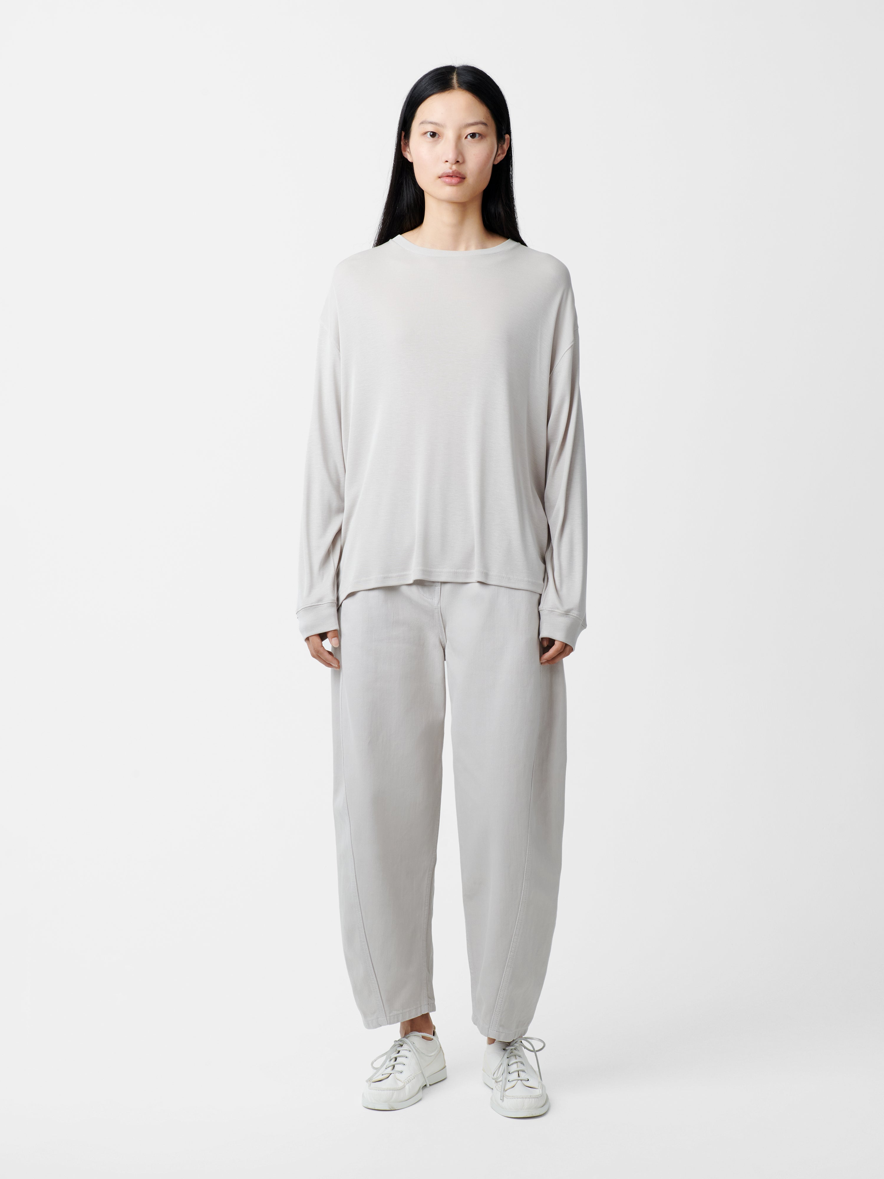 Simmons Lyocell T-shirt in Bone Grey
