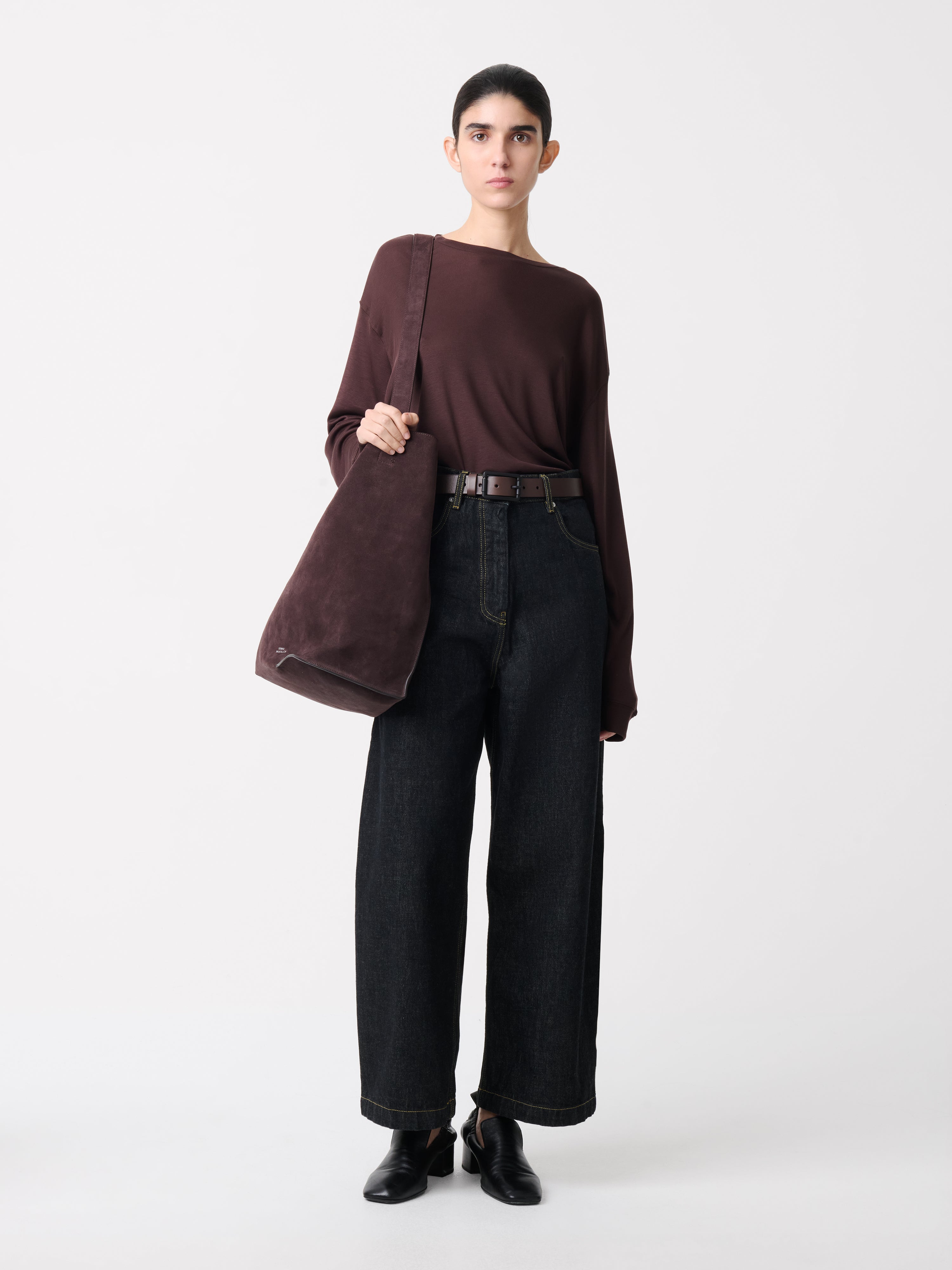 Simmons Lyocell T-shirt in Chocolate Brown