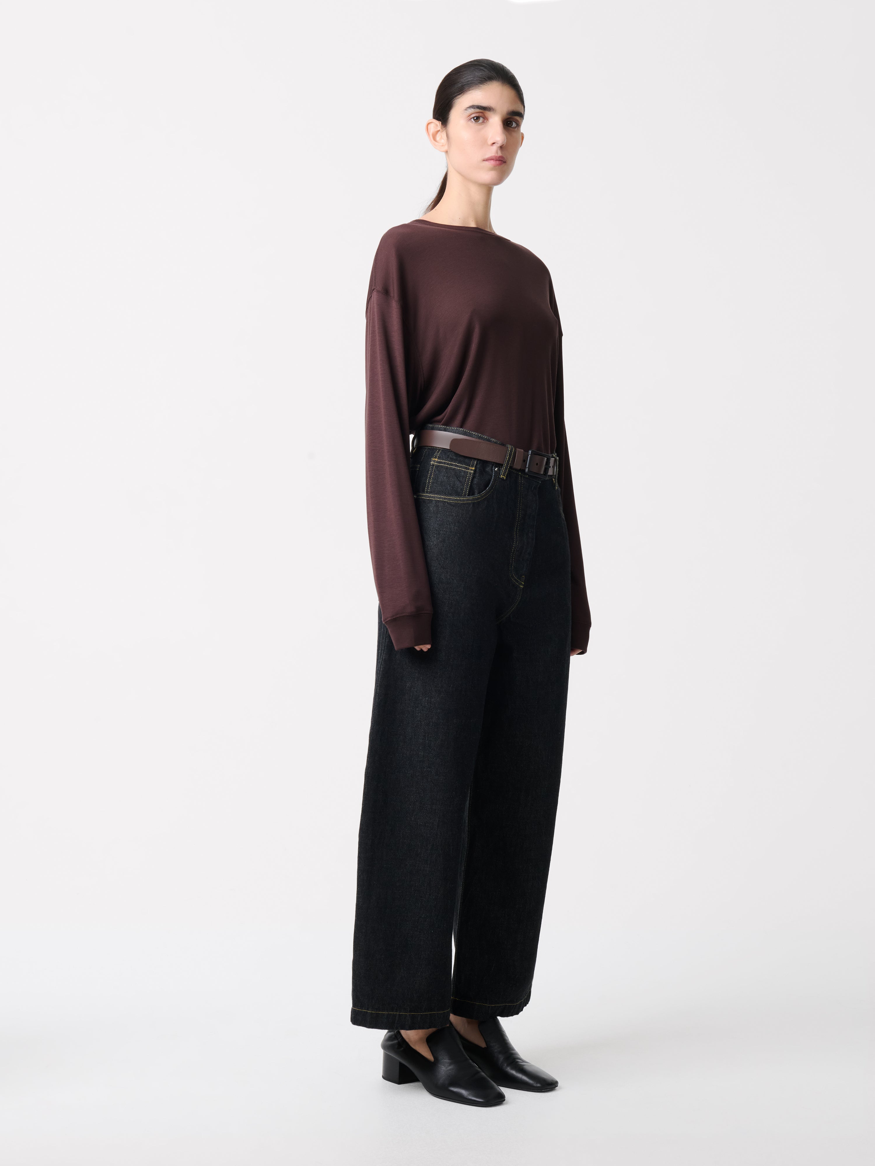 Simmons Lyocell T-shirt in Chocolate Brown