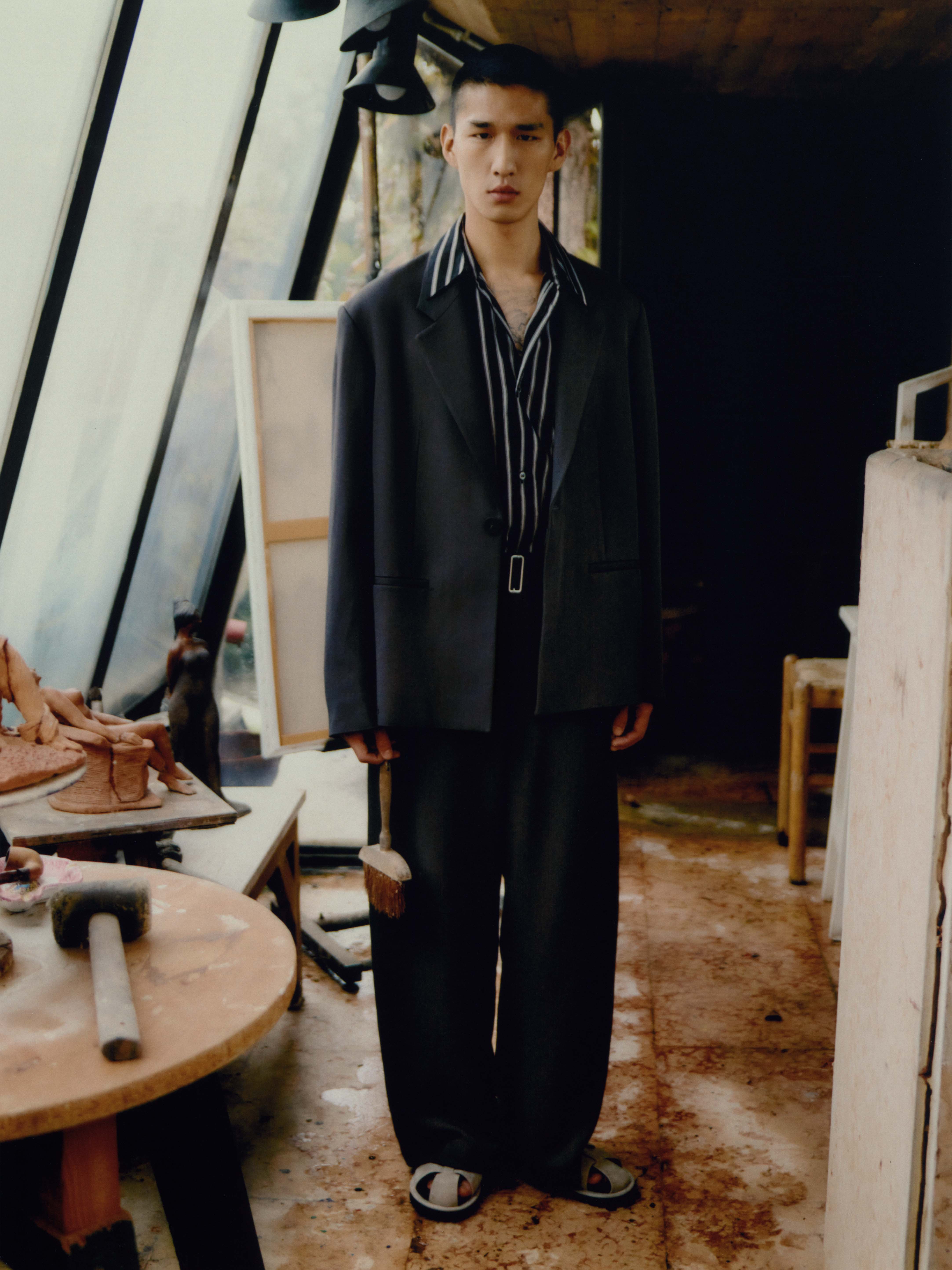 Vital Wool Pant in Oil