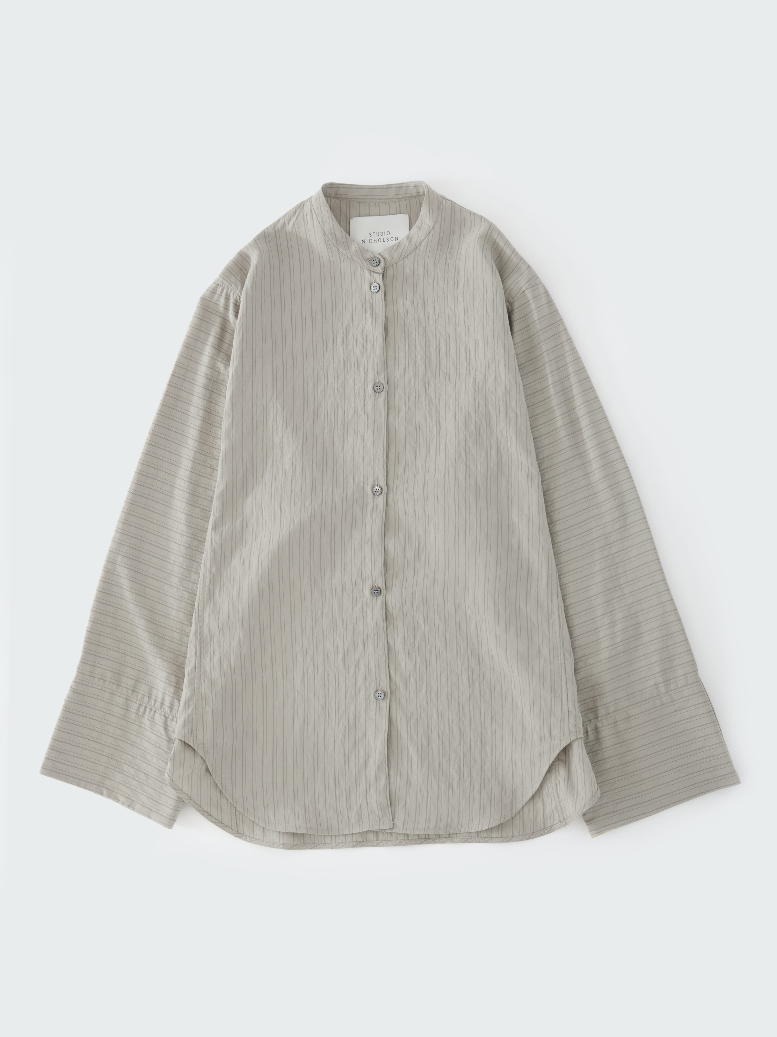 Bonsho Shirt in Pebble / Black Stripe