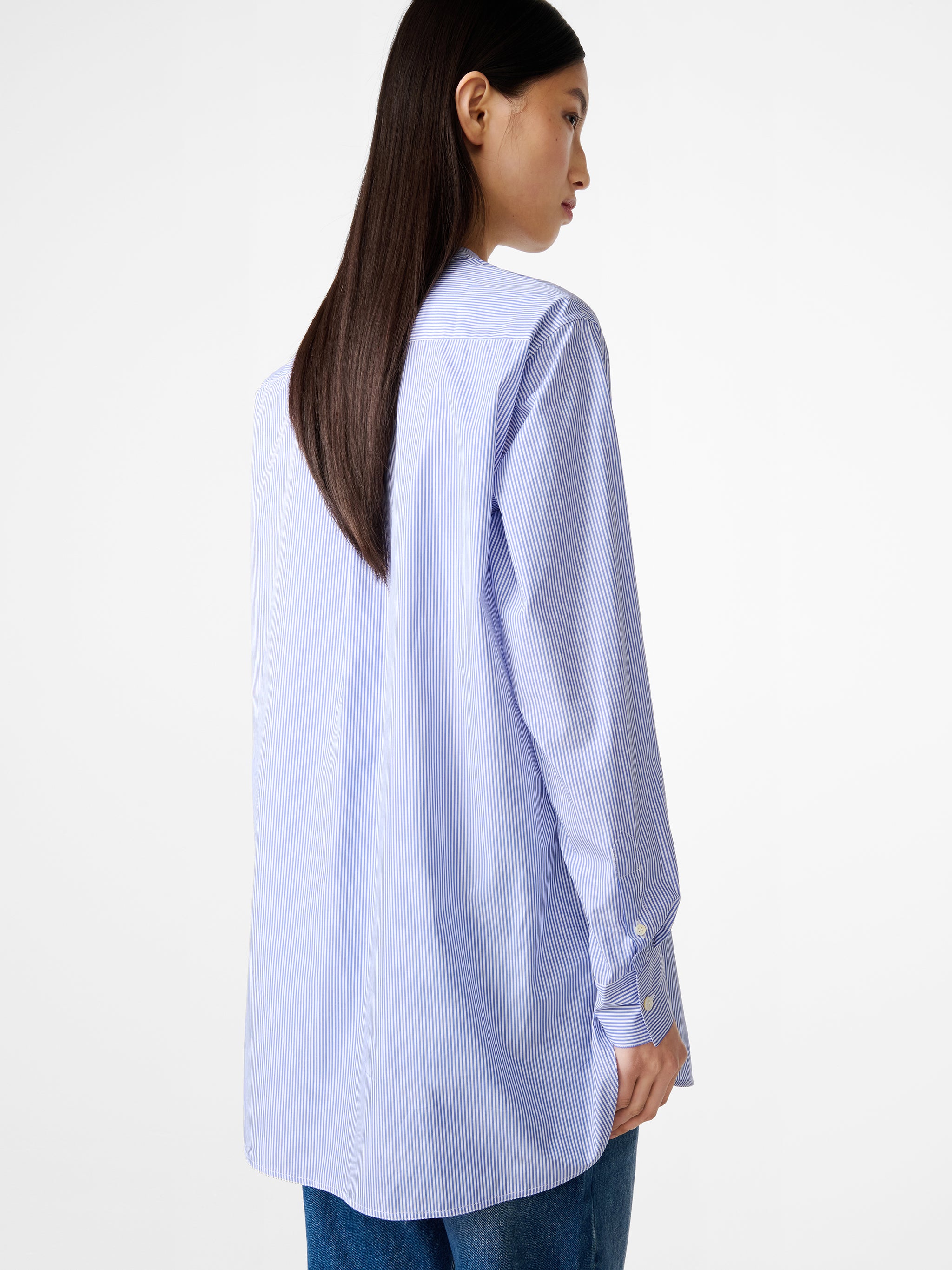 Cici Banker Stripe Shirt in Blue / White